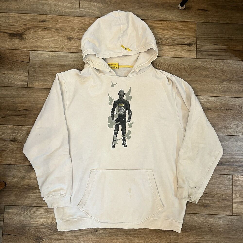 Y2K Analog Design Unlikely Futures Off White Burton Snowboarding Hoodie Size XL